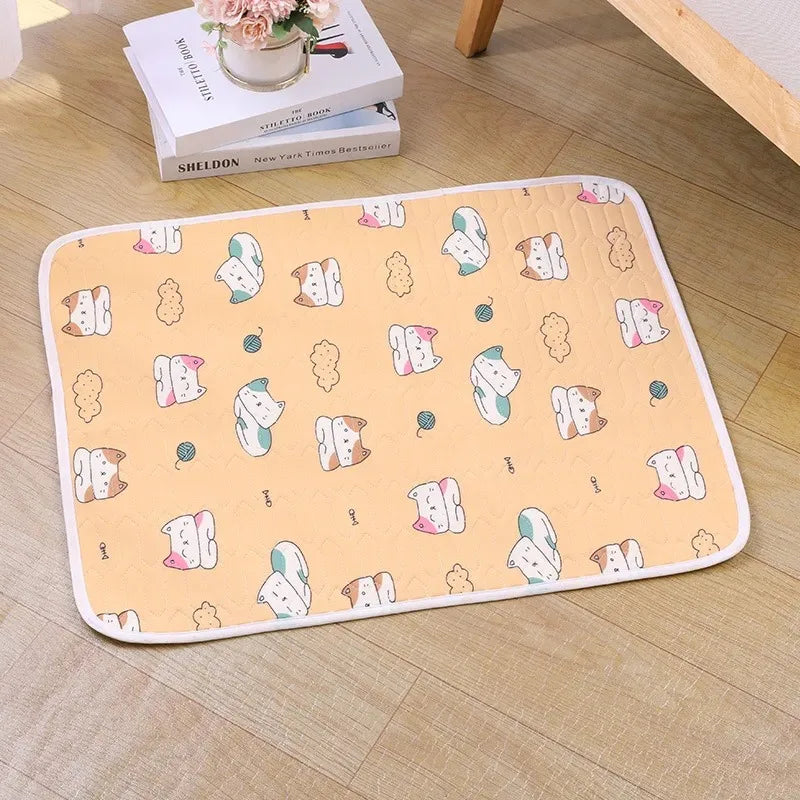 Pet Summer Cooling Beds Mats Cute Cartoon Pattern Cat Dog Sleeping Mat Kennel Ice Silk Cool Pad Floor Sofa Blanket Pet Supplies - CarrieOnExpress