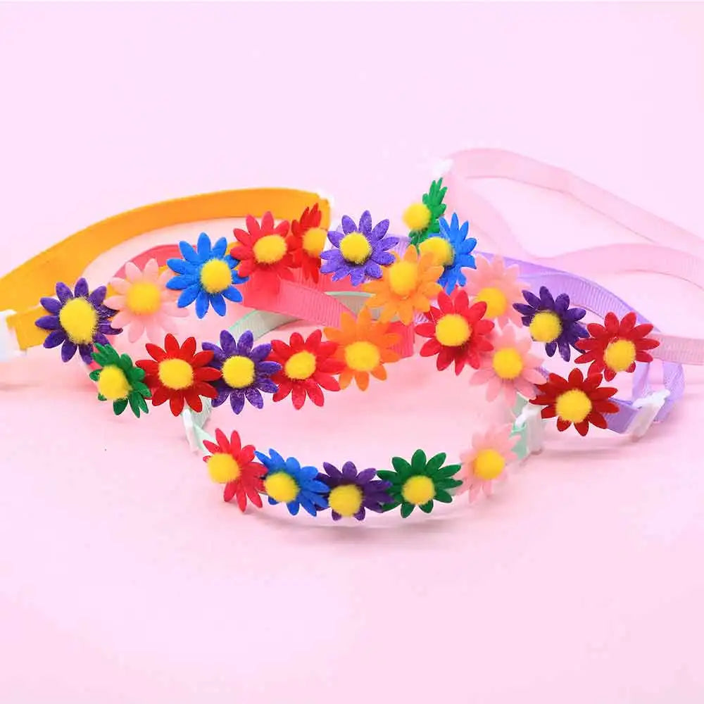 50PCS Colorful Dog Bowties Flower Accessories For Small Dog Bow Ties Collars Fashion Sunflower Puppy Bows Pet Supplies Wholesale - CarrieOnExpress