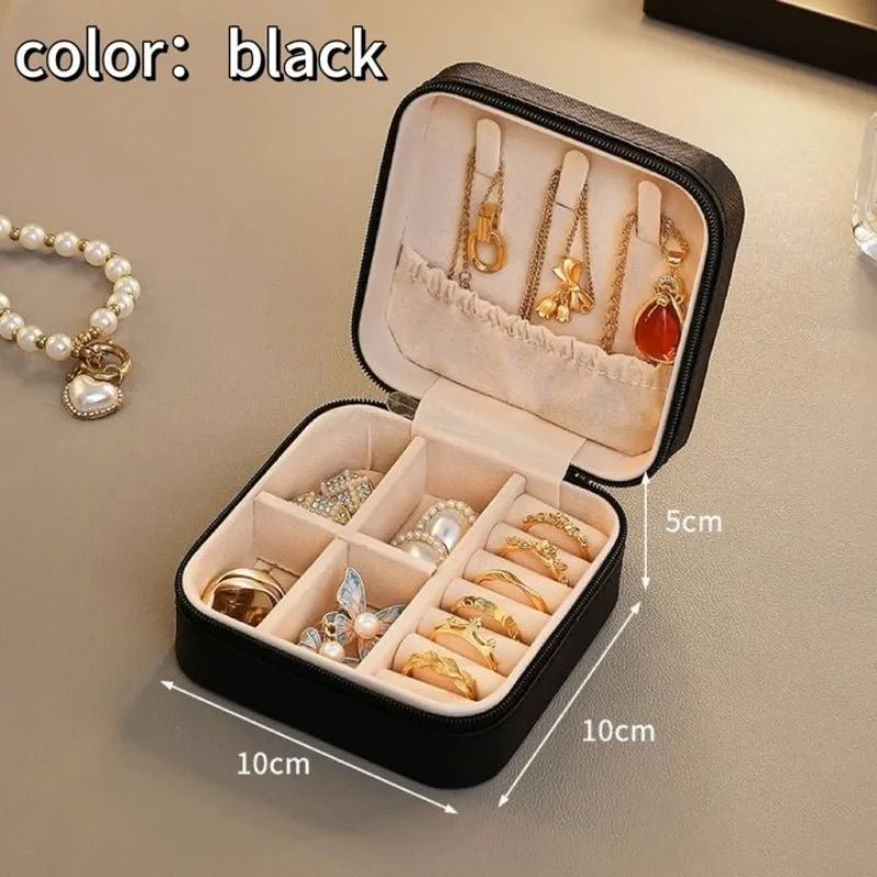 Mini Travel Jewelry Box, Portable Organizer for Rings, Earrings & Necklaces - CarrieOnExpress