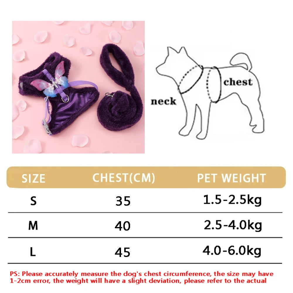 Small Dog Harness Leash Set Cute Traction Bracelet Medium Cat Collar Suit Soft Puppy Vest Harness Adjustable Pet Accessories - CarrieOnExpress