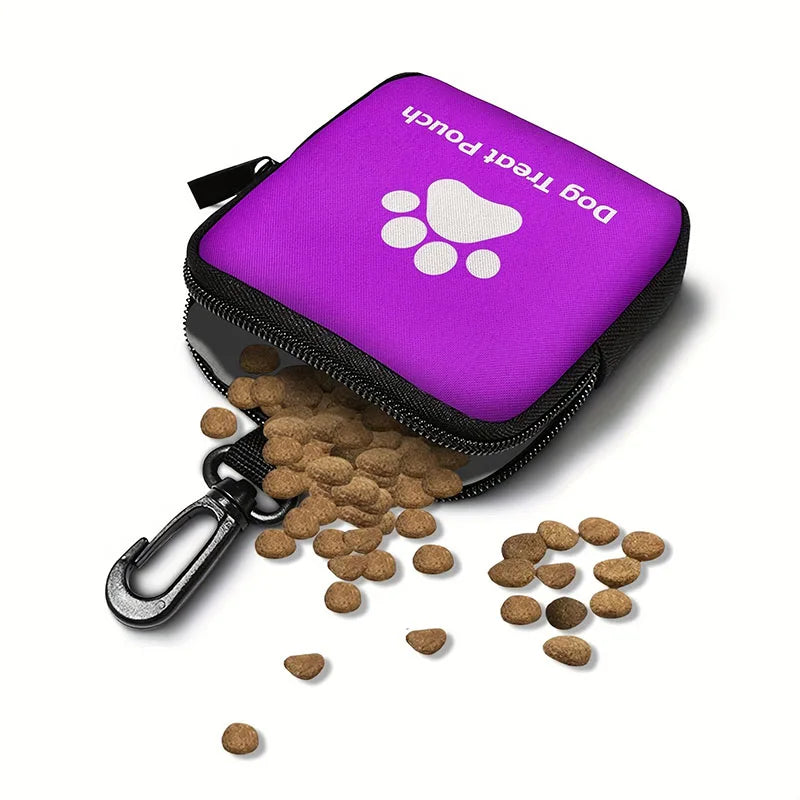 1Pcs 11×11×3cm Portable Dog Treat Bag Outdoor Training Dog Food Pocket with Hooks Multifunctional Dog Reward Bags Pet Supplies - CarrieOnExpress