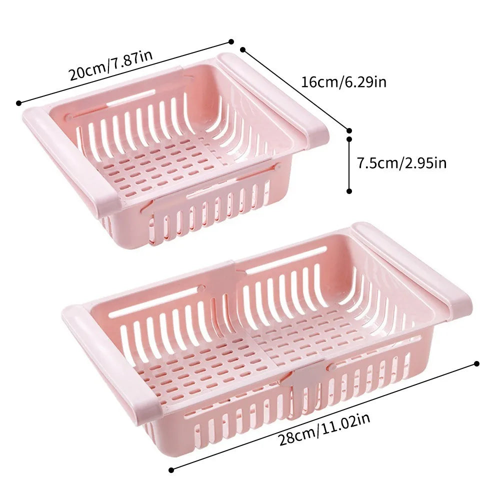 Kitchen Hanging Organizer Refrigerator Egg Fruit Storage Box Drawer Baskets Kitchen Accessories Fridge Organizer Shelf - CarrieOnExpress