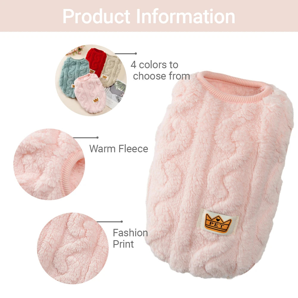 Cute Warm Cat Clothes Autumn Winter Fleece Sweater For Small Cats Dog Apparel Kitten Puppy Pullover Pet Sphynx Christmas Costume - CarrieOnExpress