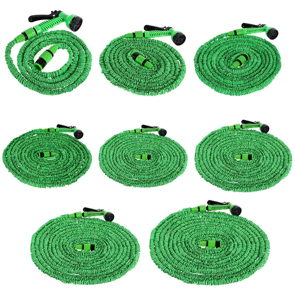 Retractable Garden Hose with 7-Function Spray Nozzle – Lightweight Flexible Hose for Outdoor Use - CarrieOnExpress