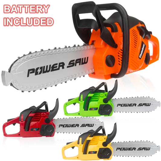 Toy Chainsaw Kids Toy Tools for Children Tools Electric Power Chainsaws for Tool Bench Boys Gift Pretend Play Saw with Sound - CarrieOnExpress