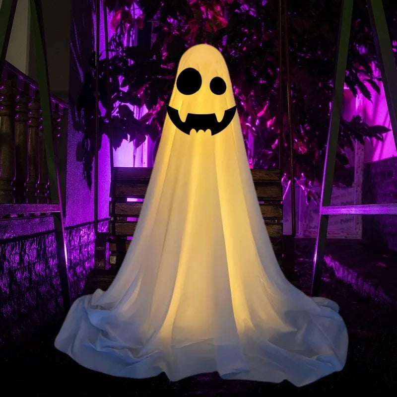 Spooky Ghost Yard Decor with Witch Hat for Halloween Displays - CarrieOnExpress