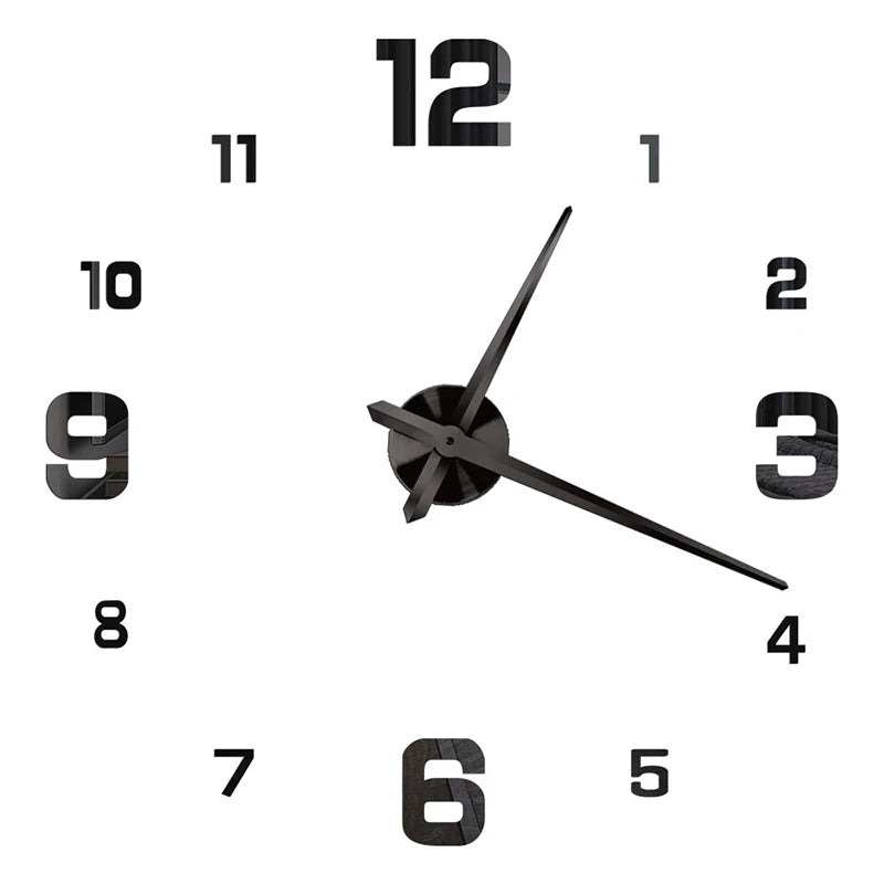 Soundless 90 To 120cm Large-sized 3D Number Poster Home Decoration DIY Wall Clock For Living Room Bedroom Study Hotel Big Decor - CarrieOnExpress