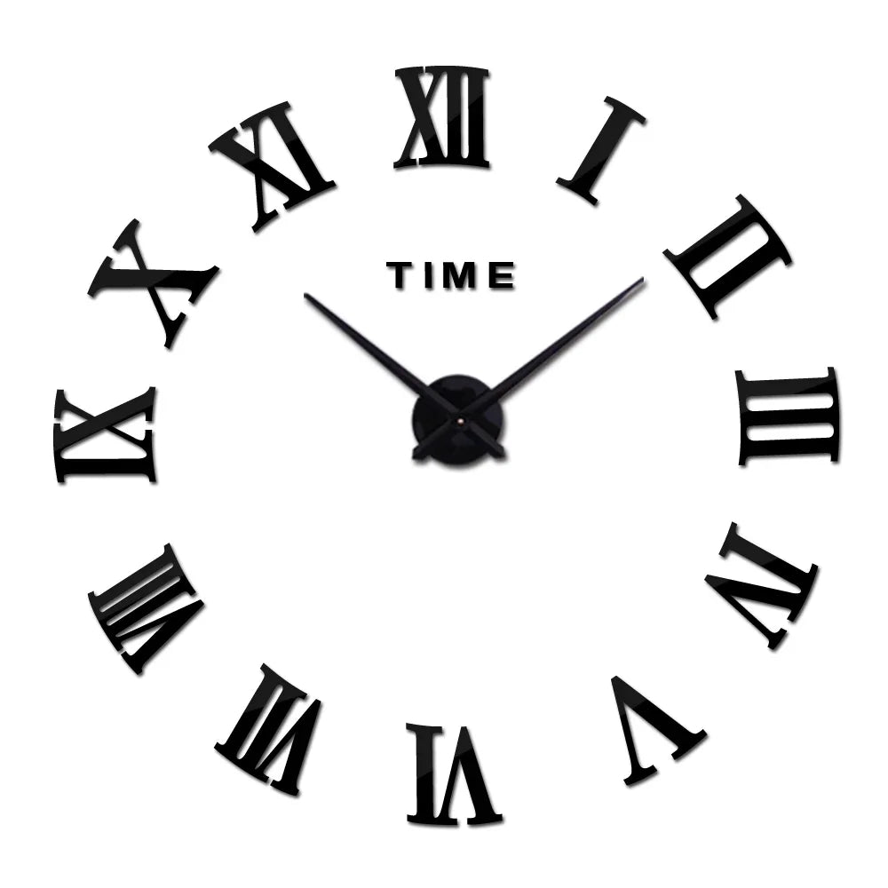 Soundless 90 To 120cm Large-sized 3D Number Poster Home Decoration DIY Wall Clock For Living Room Bedroom Study Hotel Big Decor - CarrieOnExpress