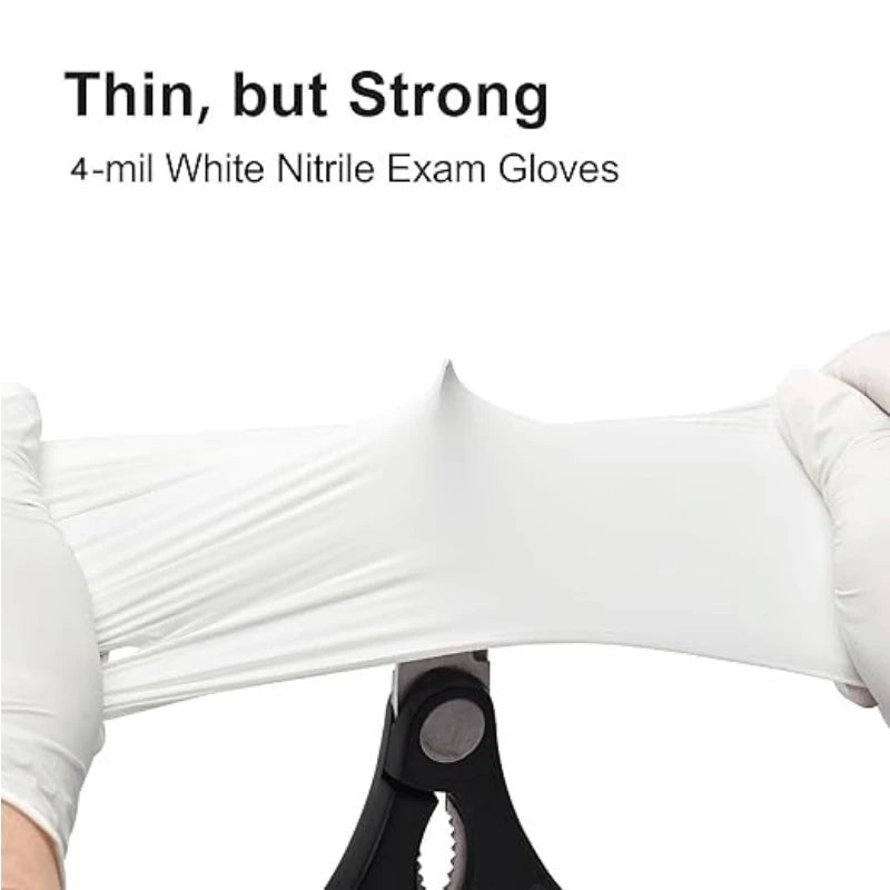 20/50/100PCS Disposable White Nitrile Gloves Household Cleaning Gloves Kitchen Cooking Tattoo Pet Tools Waterproof Latex Free - CarrieOnExpress