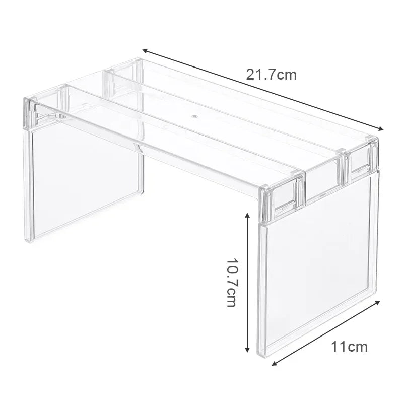 [Kitchen Storage] Clear Expandable Cabinet Organizer, Spice & Dish Divider, Multi-Scene Use For Kitchen & Bathroom - CarrieOnExpress