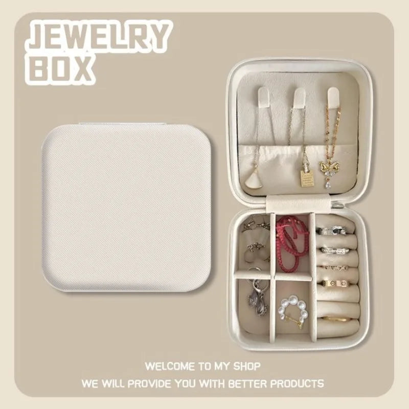 Mini Travel Jewelry Box, Portable Organizer for Rings, Earrings & Necklaces - CarrieOnExpress