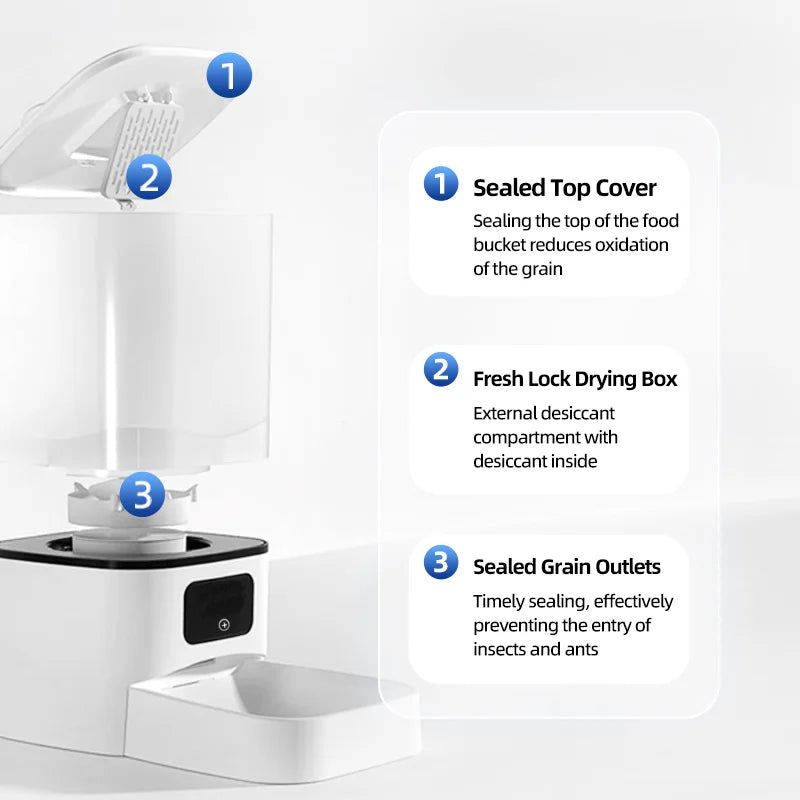 Automatic pet feeder 6L capacity smart timer Tuya control food dispenser with stainless steel bowl dog and cat feeding supplies - CarrieOnExpress
