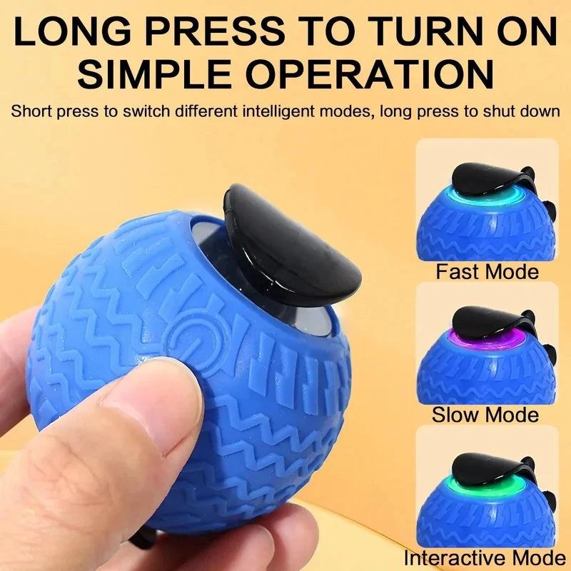 Smart Automatic Rotating LED Cat Teasing Ball, Obstacle Avoidance Interactive Cat Yo-Yo for Kittens Pet Supplies - CarrieOnExpress