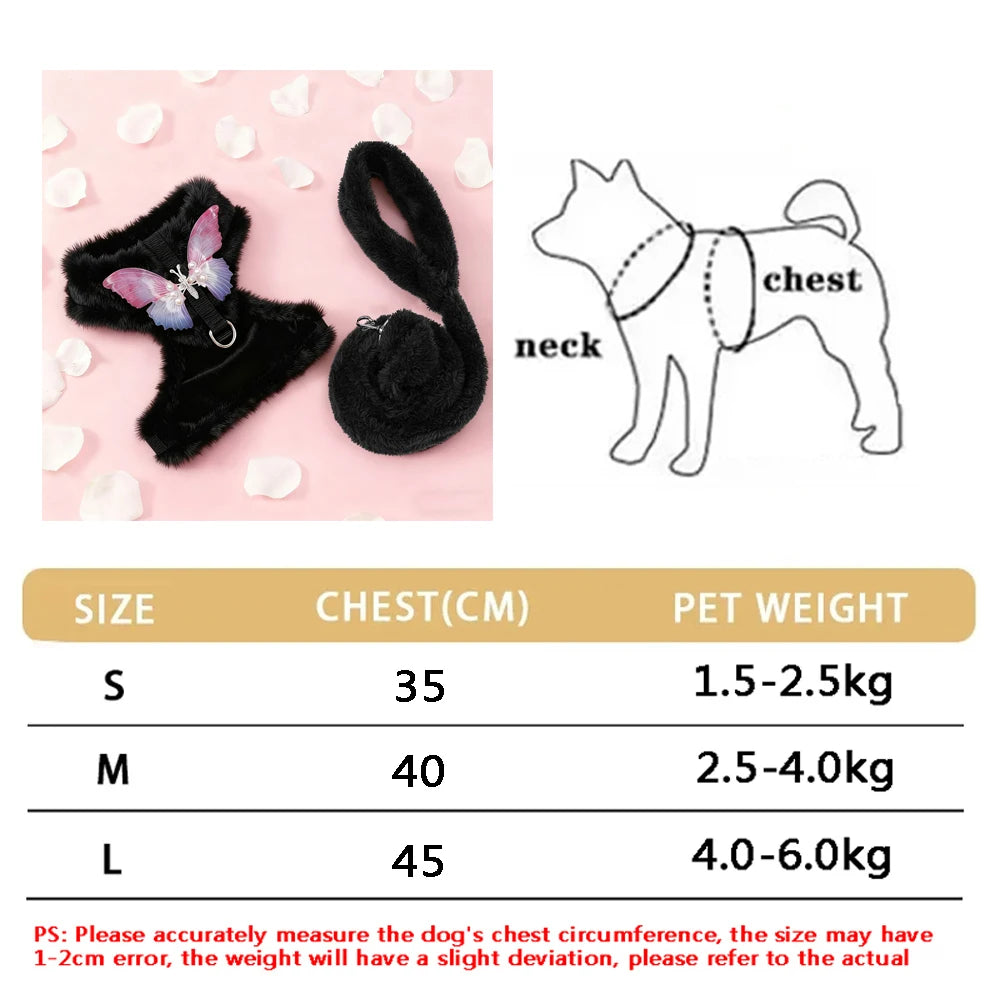 Small Dog Harness Leash Set Cute Traction Bracelet Medium Cat Collar Suit Soft Puppy Vest Harness Adjustable Pet Accessories - CarrieOnExpress