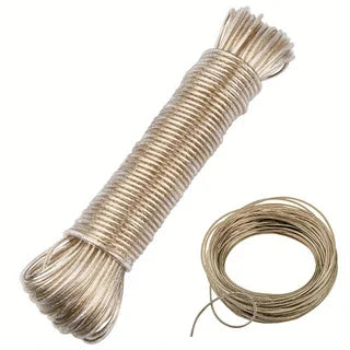 Clothing drying rope, 787.4 inch 3mm rope, garden washing line, steel wire PVC cloth rope, outdoor travel camping accessories - CarrieOnExpress
