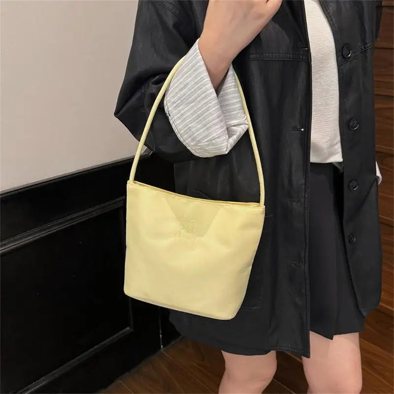★▲Women's High Capacity Handbag Underarm Handbag Shoulder Bag Waterproof Embroidered Letters Underarm Bag Tote Bags - CarrieOnExpress