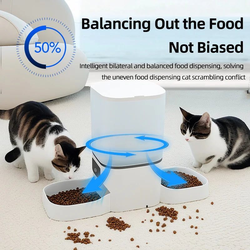 Automatic pet feeder 6L capacity smart timer Tuya control food dispenser with stainless steel bowl dog and cat feeding supplies - CarrieOnExpress