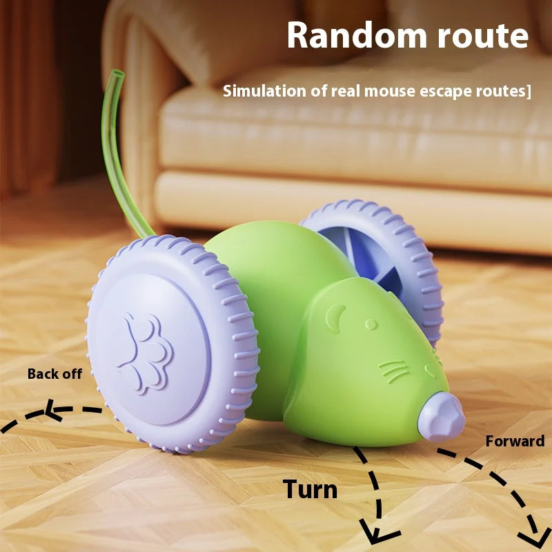 Electric Mouse Car Pet Toys Interactive Cat Toy Rechargeable Automatic Teaser with Intelligent Obstacle Avoidance Pet Products - CarrieOnExpress