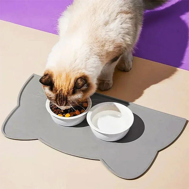 Silicone Pet Food Mat Easy To Clean Cat Dog Food Mat Pet Supplies Waterproof Spill-Proof Food-Grade Bowl Mat BPA Fe Size Large - CarrieOnExpress