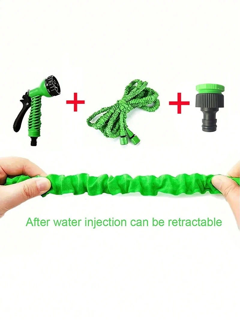Retractable Garden Hose with 7-Function Spray Nozzle – Lightweight Flexible Hose for Outdoor Use - CarrieOnExpress