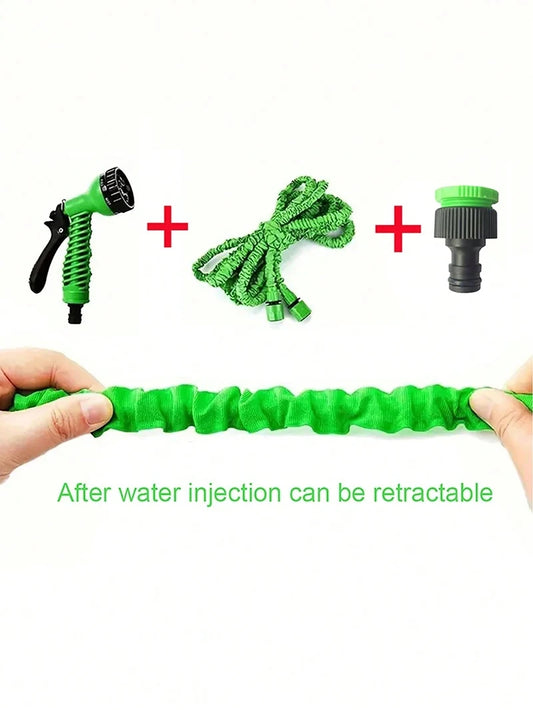 Retractable Garden Hose with 7-Function Spray Nozzle – Lightweight Flexible Hose for Outdoor Use - CarrieOnExpress