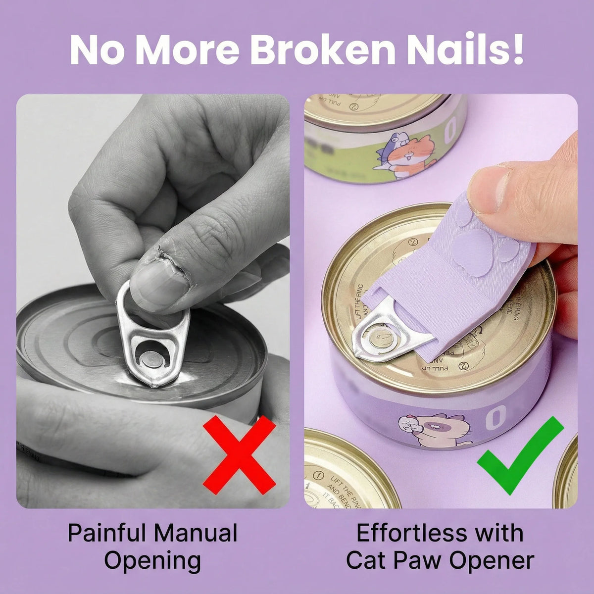 Cute Cat Paw Pet Food Can Opener Easy Ring Pull Opener Tool for Cat Dog Canned Food Protect Nails Ergonomic Kitchen Accessories - CarrieOnExpress