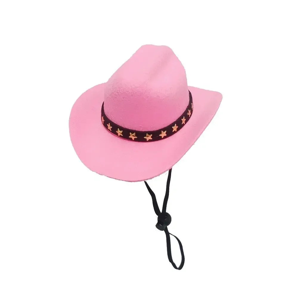 British Pet Dog Hat Star Cowboy Hat Pet Supplies Adjustable Dog Costume Top Hat Headwear Pet Hat Dogs Caps Pet Sun Hats for Cats - CarrieOnExpress