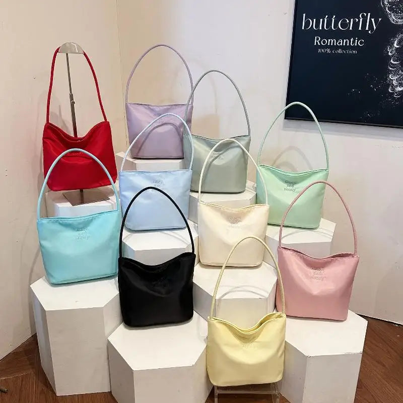 ★▲Women's High Capacity Handbag Underarm Handbag Shoulder Bag Waterproof Embroidered Letters Underarm Bag Tote Bags - CarrieOnExpress