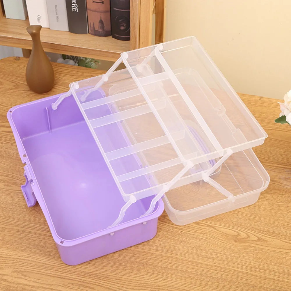 New 2/3 Layers Storage Box Large Capacity Plastic Nail Art Box Multifunctional Portable Jewelry Organizer Small Items - CarrieOnExpress