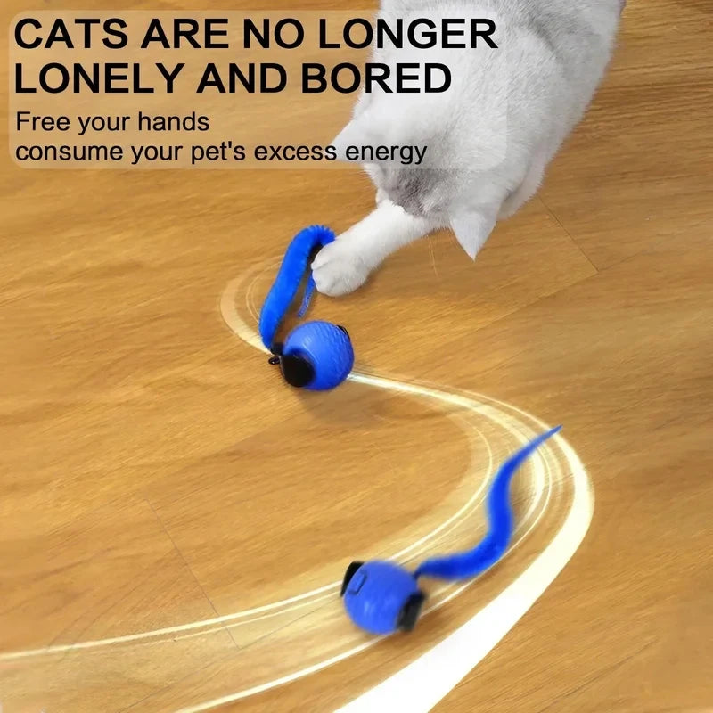 Smart Automatic Rotating LED Cat Teasing Ball, Obstacle Avoidance Interactive Cat Yo-Yo for Kittens Pet Supplies - CarrieOnExpress