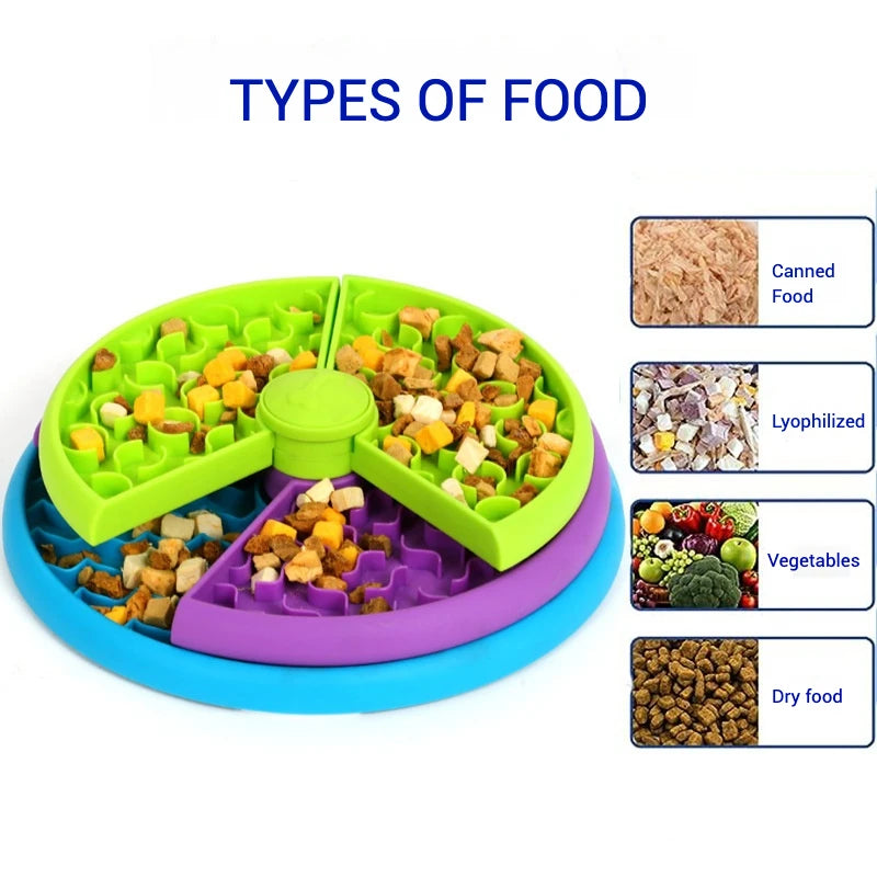 Pet Slow Feeding Bowl Pet Three-layer Slow Food Bowl Puzzle Rotating Feeder Dog Interactive Feeding Bowl Pet Supplies - CarrieOnExpress