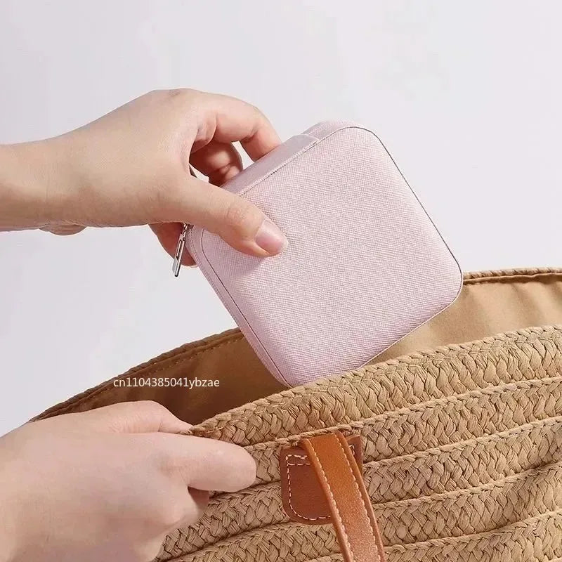 Mini Travel Jewelry Box, Portable Organizer for Rings, Earrings & Necklaces - CarrieOnExpress