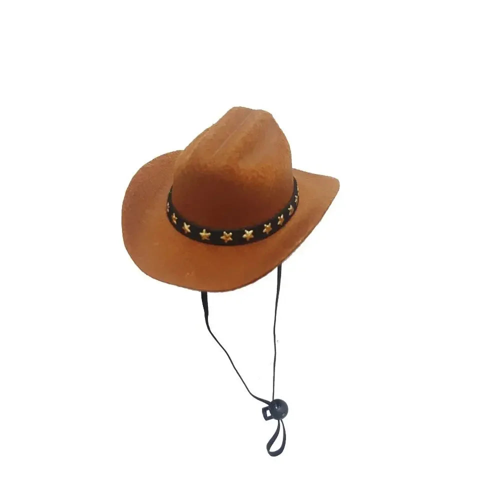 British Pet Dog Hat Star Cowboy Hat Pet Supplies Adjustable Dog Costume Top Hat Headwear Pet Hat Dogs Caps Pet Sun Hats for Cats - CarrieOnExpress