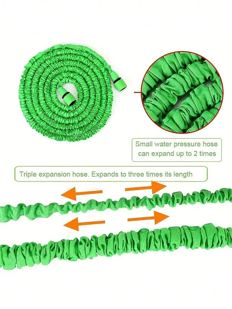 Retractable Garden Hose with 7-Function Spray Nozzle – Lightweight Flexible Hose for Outdoor Use - CarrieOnExpress