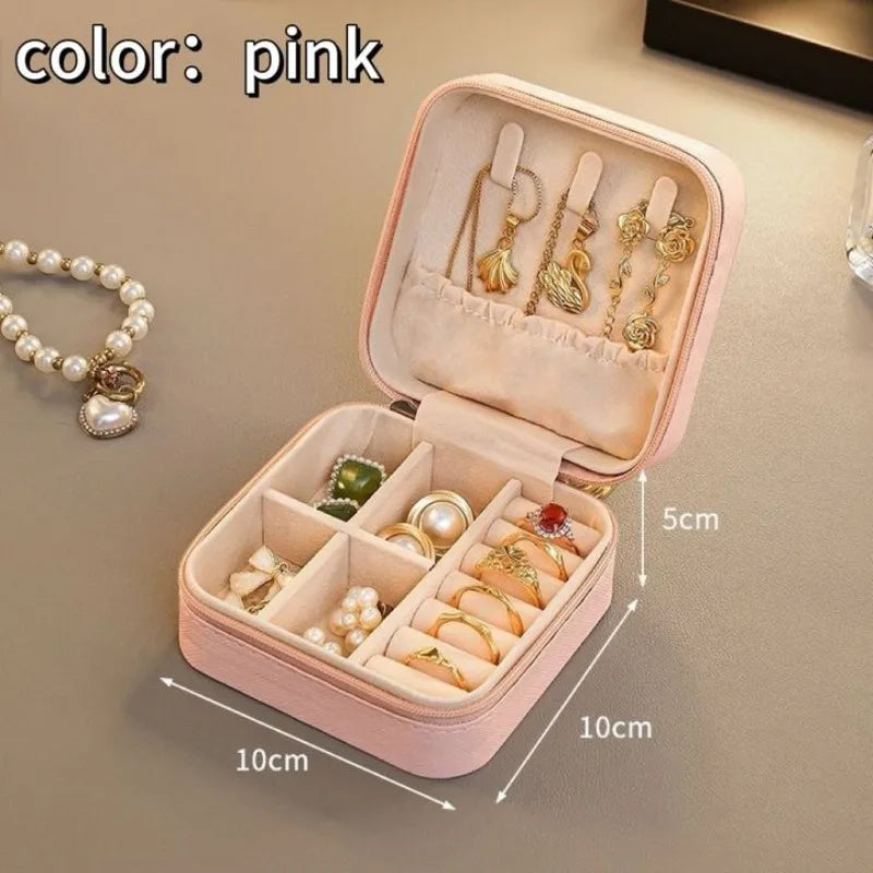 Mini Travel Jewelry Box, Portable Organizer for Rings, Earrings & Necklaces - CarrieOnExpress
